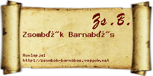 Zsombók Barnabás névjegykártya