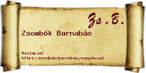 Zsombók Barnabás névjegykártya