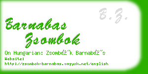 barnabas zsombok business card